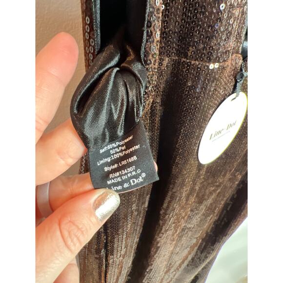 New Anthropologie Line & Dot Sequins Wide Leg Jumpsuit M Elegant Glam Holiday - Picture 10 of 12